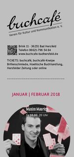 buchcafè Programm Januar - Februar 2018
